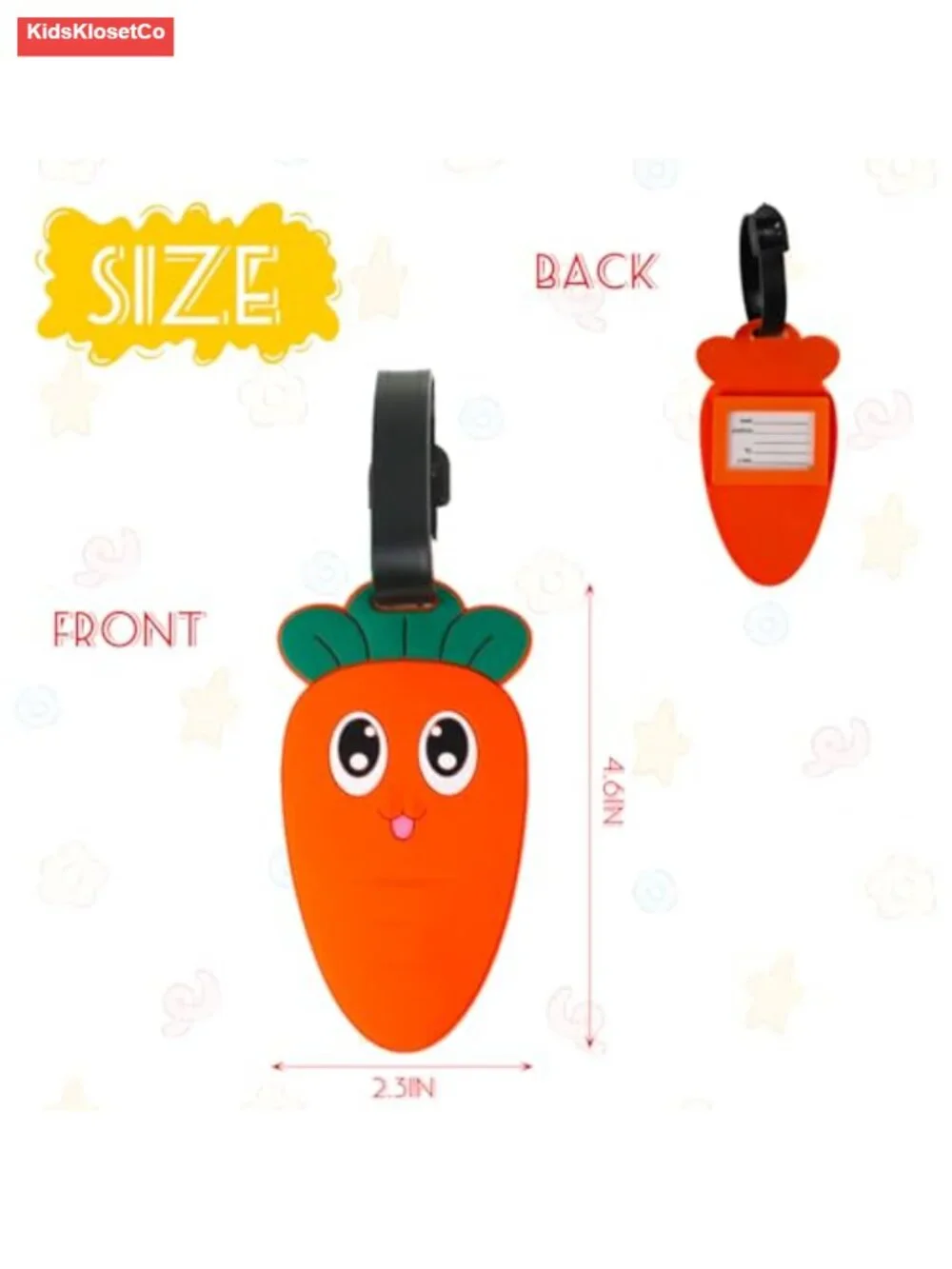 Cute 3D Luggage Tag - Durable PVC Suitcase ID Tag with Silicone Clasp